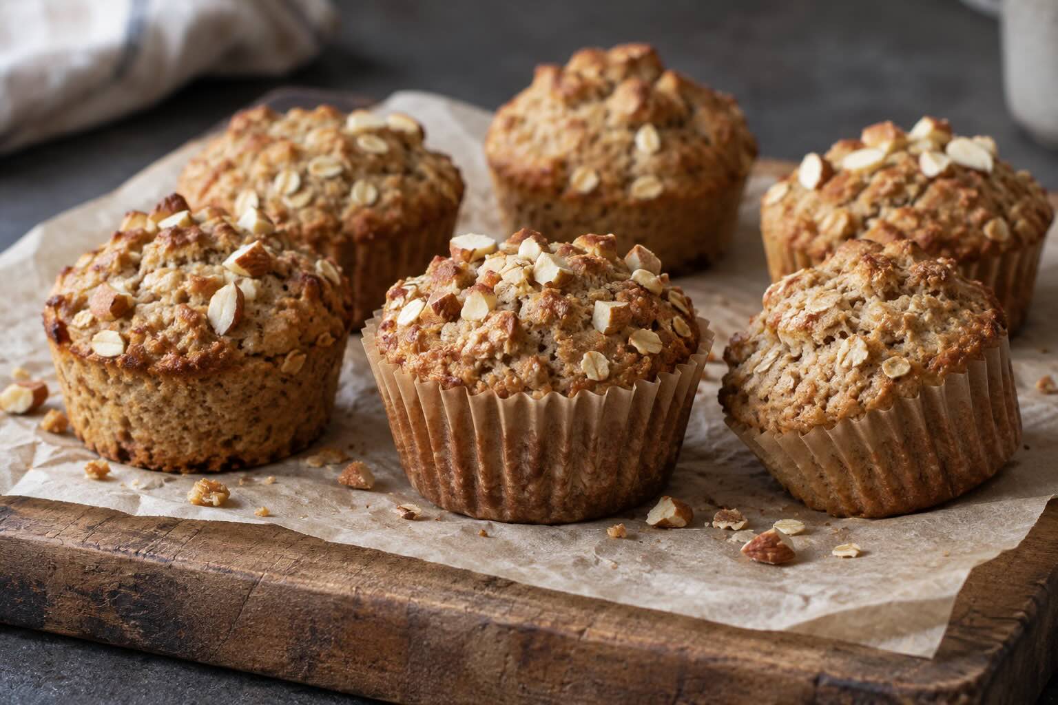 Apfel Haferflocken Muffins ohne Zucker