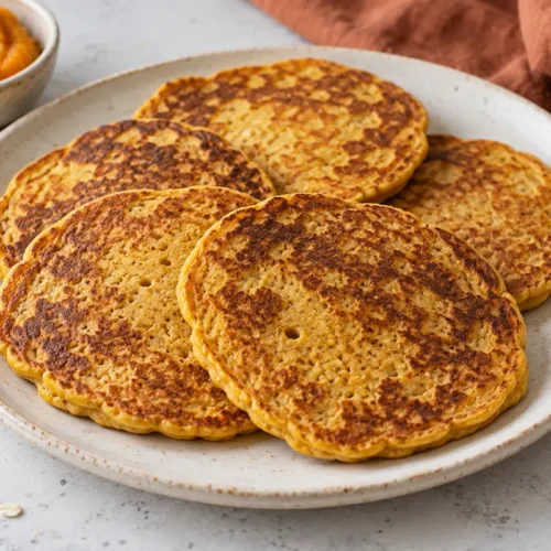 Kürbis Pancakes mit Haferflocken