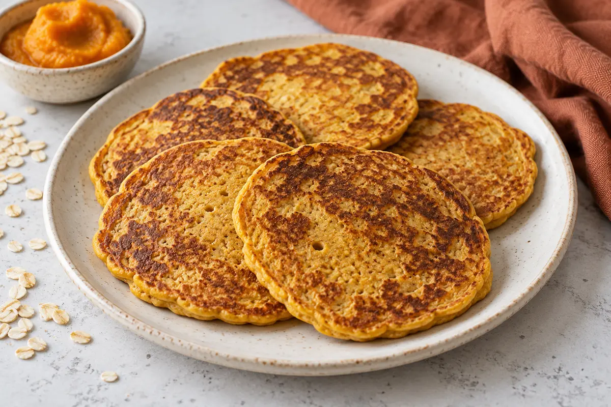 Kürbis Pancakes mit Haferflocken