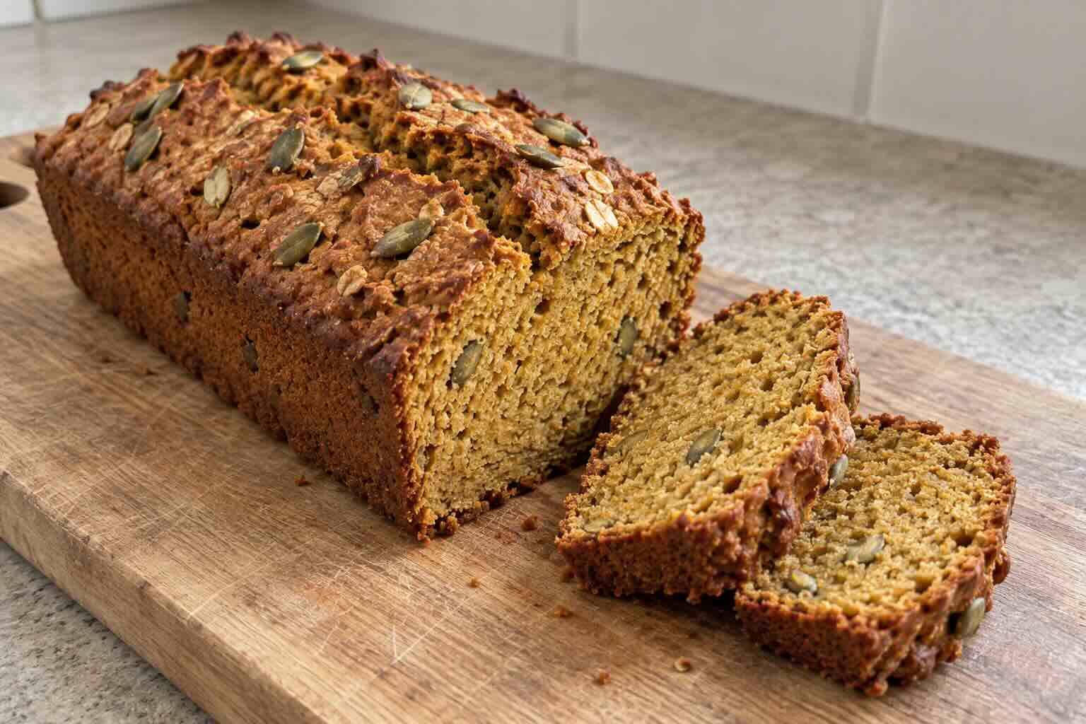 Schnelles Kürbisbrot mit Haferflocken