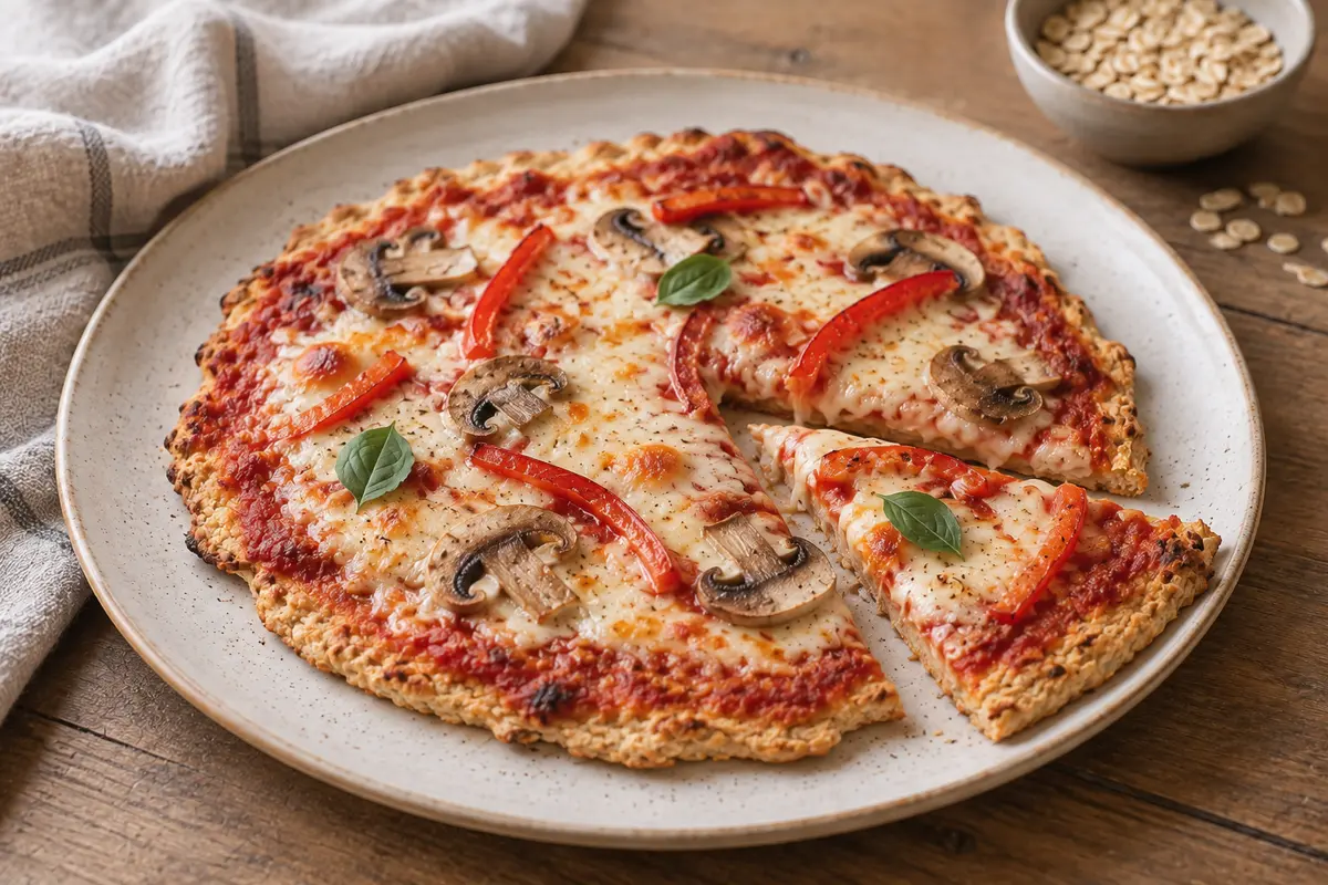Haferflocken-Pizza ohne Hefe