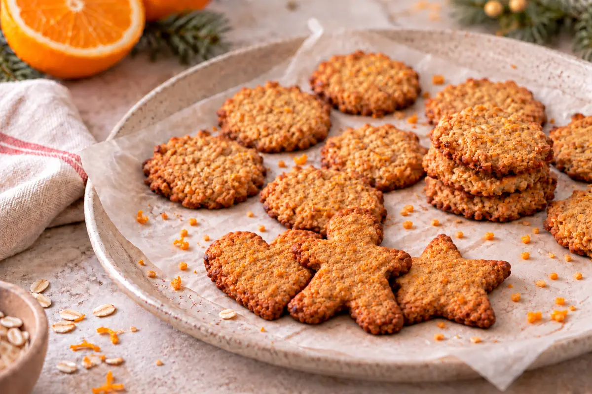 Weihnachtsplätzchen mit Haferflocken